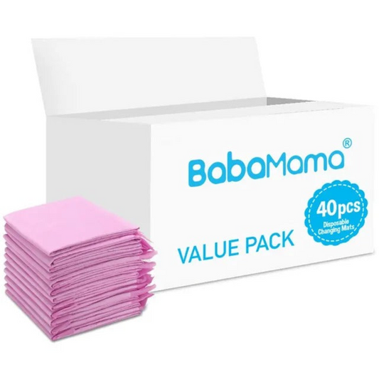 BabaMama - Disposable Changing Mats - 40 Counts - Pink