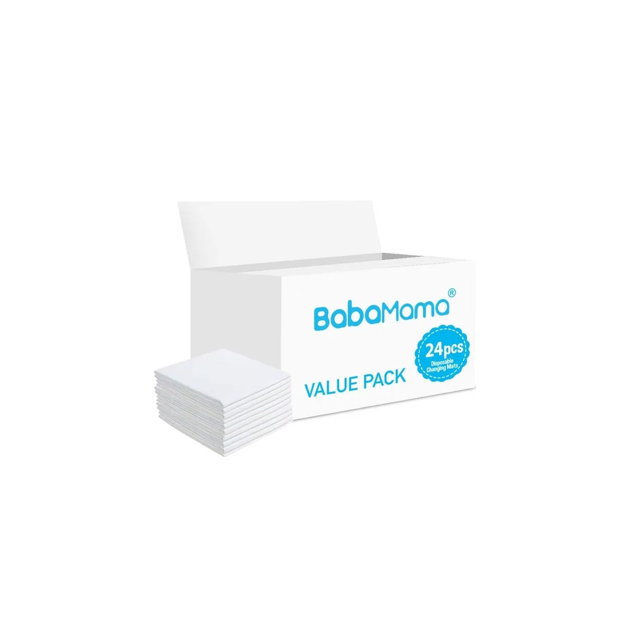 BabaMama - Disposable Changing Mats - 24 Counts - White