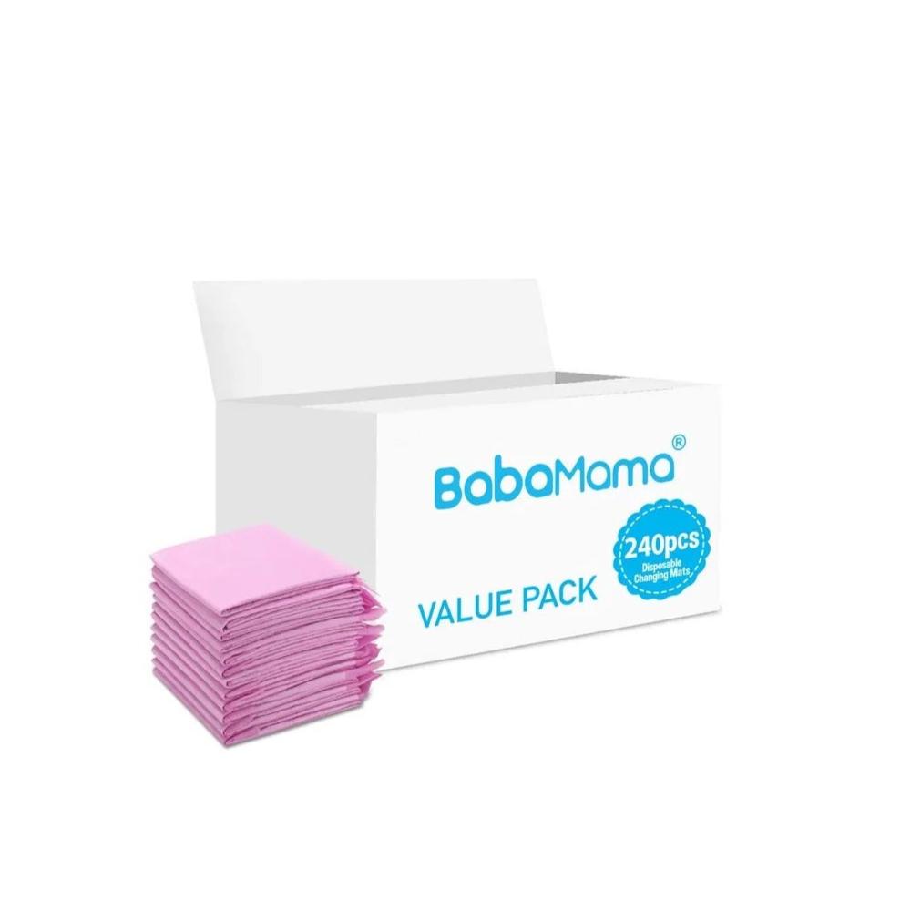 BabaMama - Disposable Changing Mats - 240 Counts - Pink