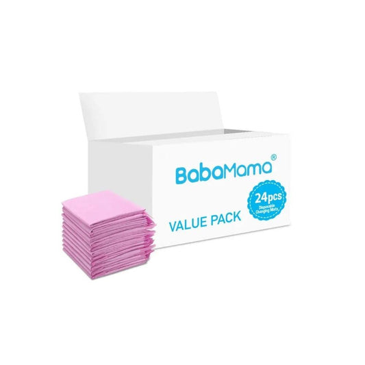 BabaMama - Disposable Changing Mats - 24 Counts - Pink