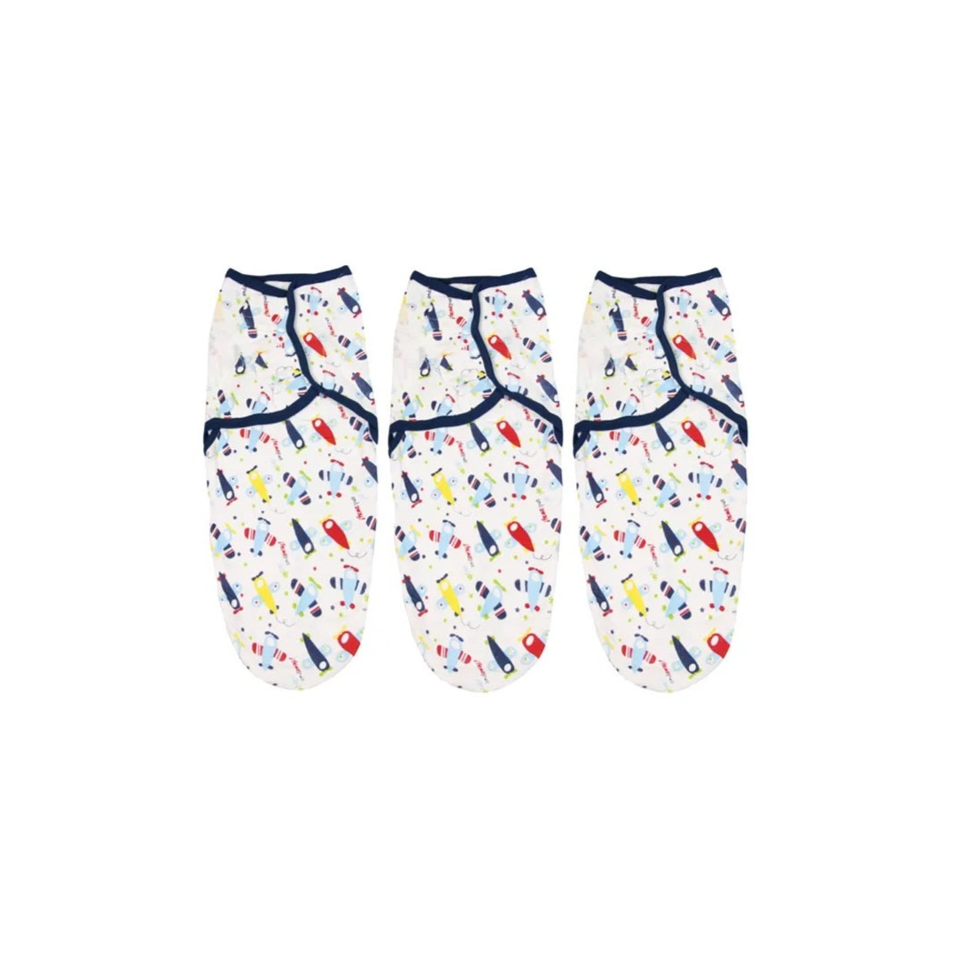 Babamama - Airplane Print Swaddle Wrap Blanket - Pack of 3