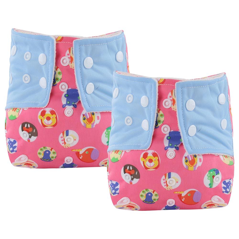 Babamama - Baby Reusable Swim Diapers - Pink - Pack of 2