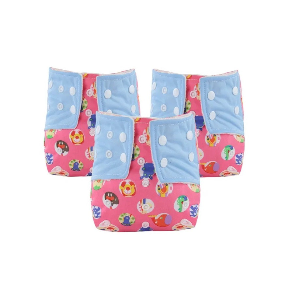 Babamama - Baby Reusable Swim Diapers - Pink - Pack of 3