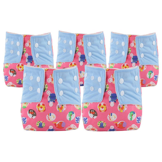 Babamama - Baby Reusable Swim Diapers - Pink - Pack of 5