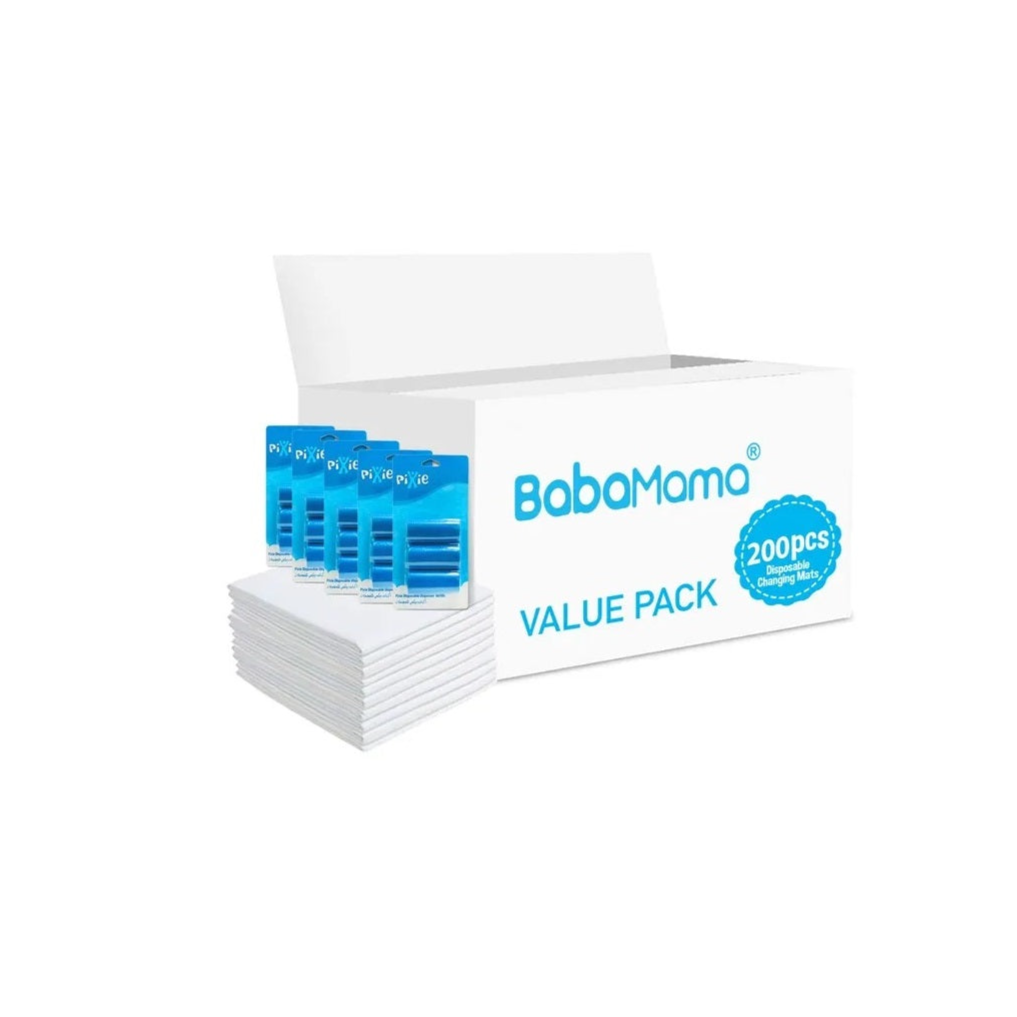 Babamama - Changing Mats 200 + Pack Of 5 Refill Blue 300 Nappy Bags