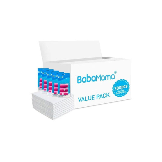 Babamama - Changing Mats 300 + Pack Of 5 Refill Pink 300 Nappy Bags