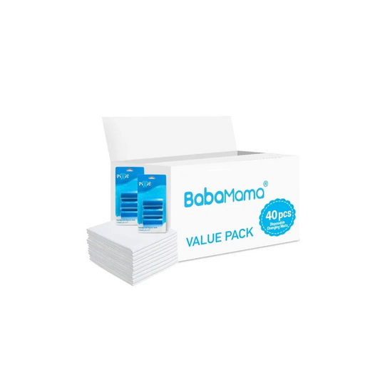 Babamama - Changing Mats 40 + Pack Of 2 Refill Blue 120 Nappy Bags