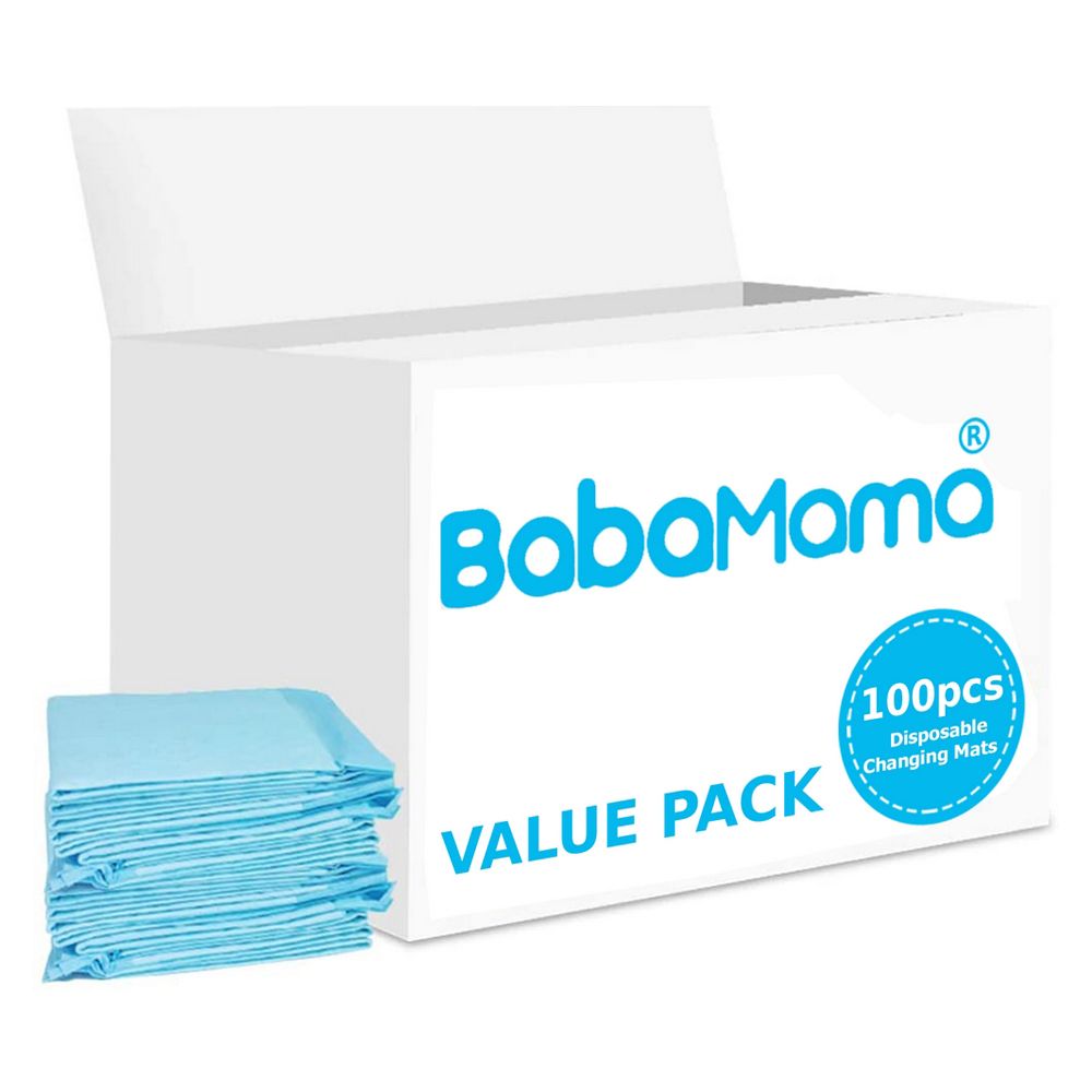 Babamama - Disposable Changing Mats Value Pack 100pcs - Blue