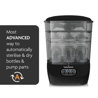 Baby Brezza One Step Baby Bottle Sterilizer and Dryer Advanced - Premium Black