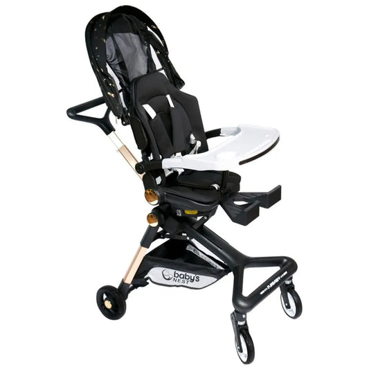 Baby's Nest 2 in 1 Stroller Black with Gold