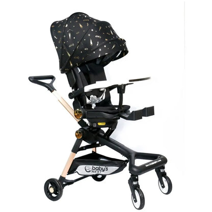 Baby's Nest 2 in 1 Stroller Black with Gold