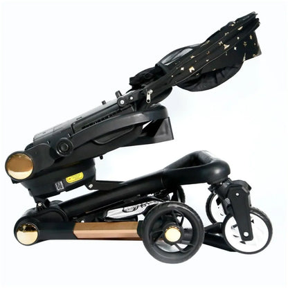 Baby's Nest 2 in 1 Stroller Black with Gold