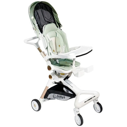 Baby's Nest 2 in 1 Stroller Green And White