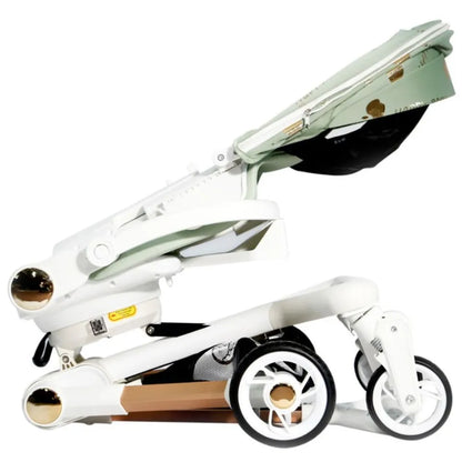 Baby's Nest 2 in 1 Stroller Green And White