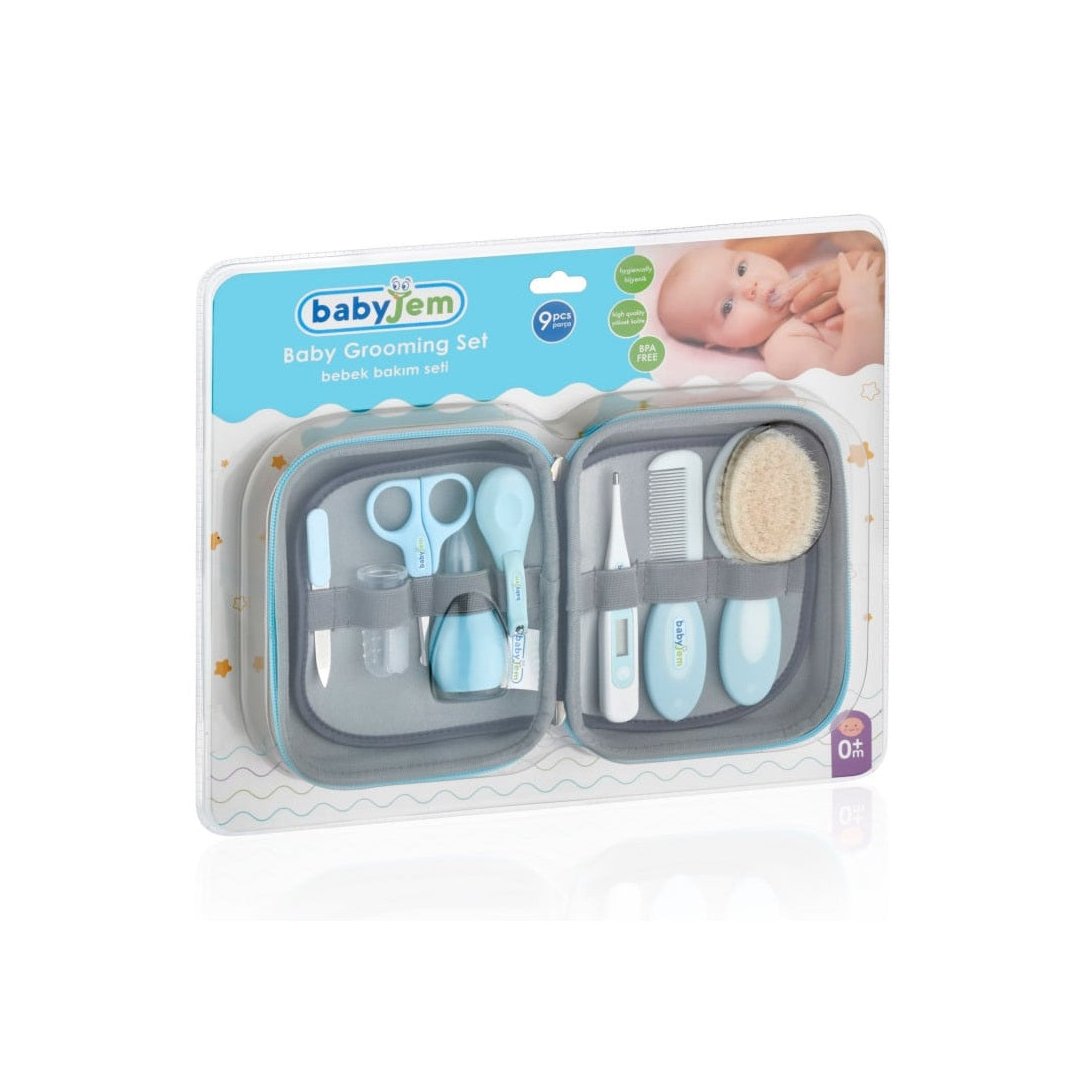 Babyjem - 9-Piece Baby Grooming Set for Babies -  Newborn -  Blue -  0 Months+