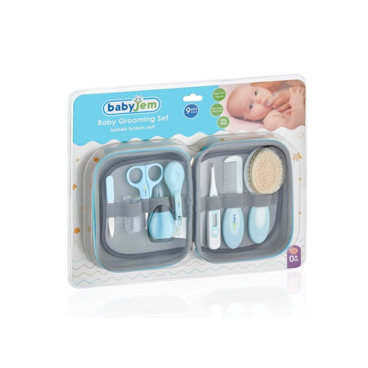 Babyjem - 9-Piece Baby Grooming Set for Babies -  Newborn -  Blue -  0 Months+