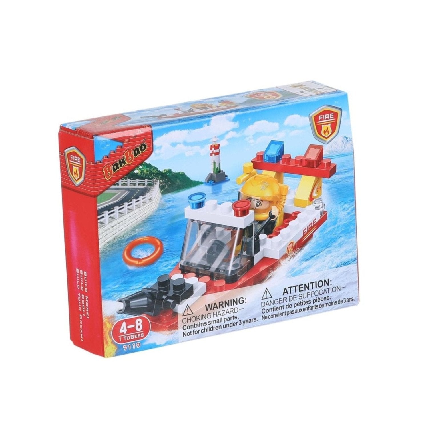 Banbao - Fire Series - Fire Rescue Boat - 62 pieces