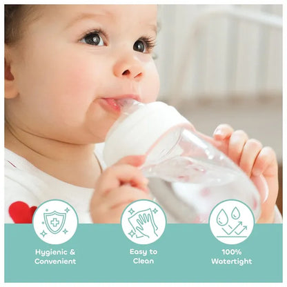 Beaba - 2-in-1 Learning Bottle 210ml with Silicone Sleeve - Pink