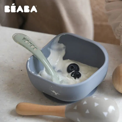 Beaba - 2nd Age Silicone Baby Spoon - Misty Green