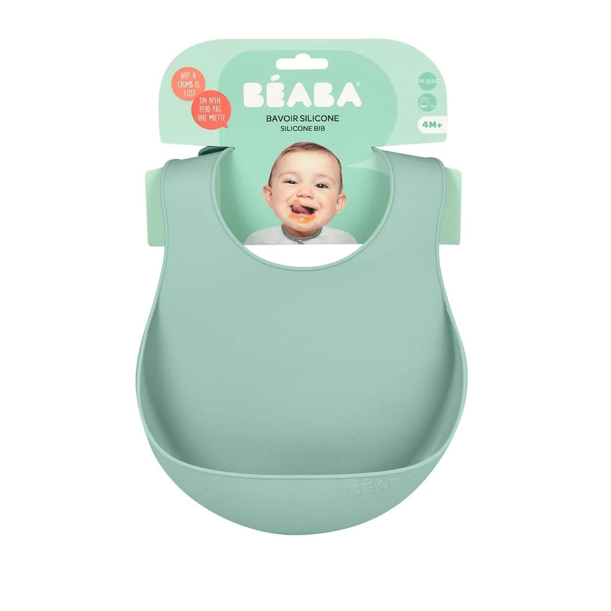 Beaba - Silicone Bib - Sage Green