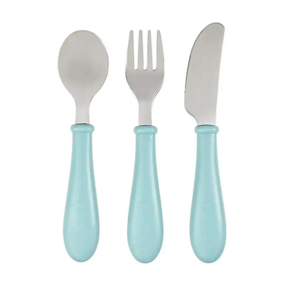 Beaba - Stainless Steel Training Cutlery - Airy Green