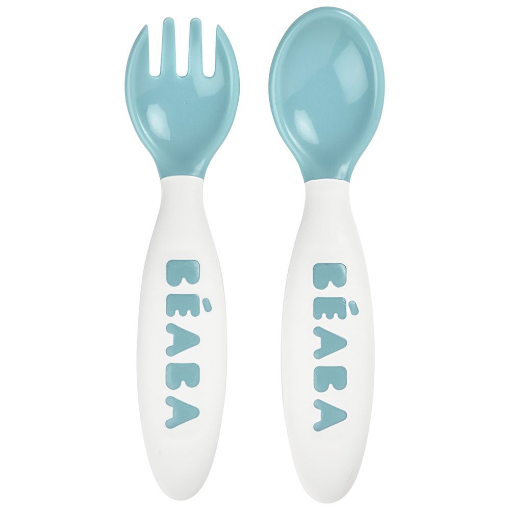 Beaba - Training Fork And Spoon 2nd Age - Light Mist