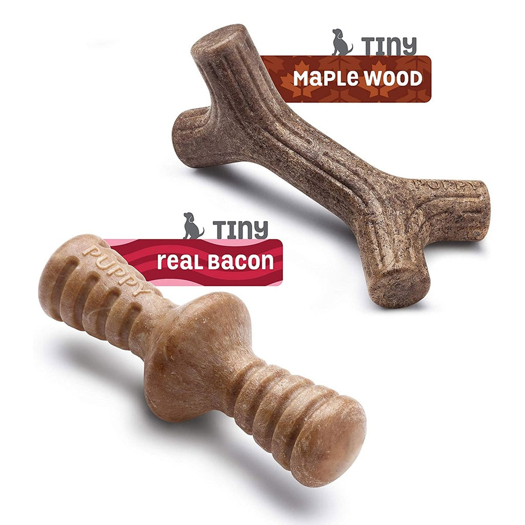 Benebone Puppy 2Pack Maplestick & Zaggler Tiny Bacon