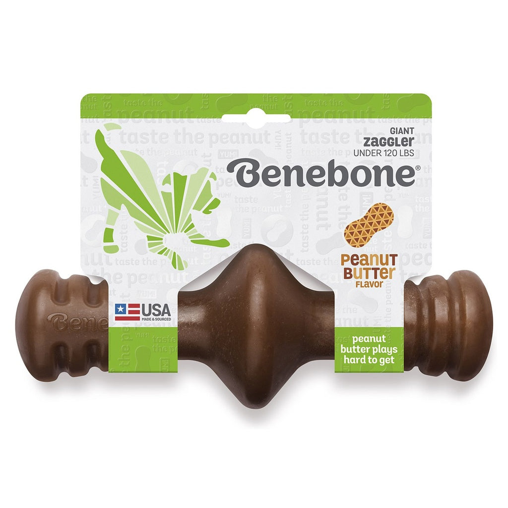 Benebone Zaggler Dog Chew Toy Peanut Butter Flavor Giant