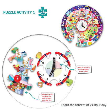 Chalk N Chukles Busy Bear's Day-Tell the Time Puzzle