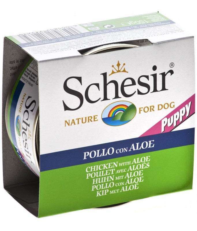 Schesir Chicken With Aloe Puppy Dog Can Wet Food 150gm