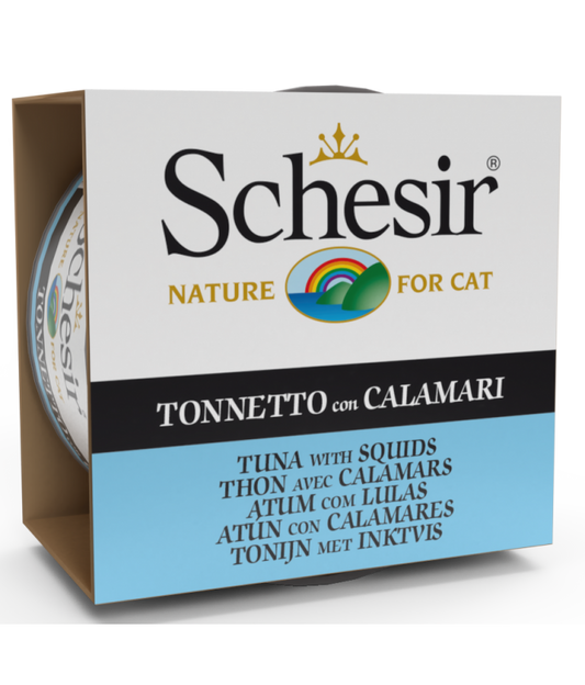 Schesir Cat Can Tuna With Squid Wet Food In Jelly for Cats 85gm