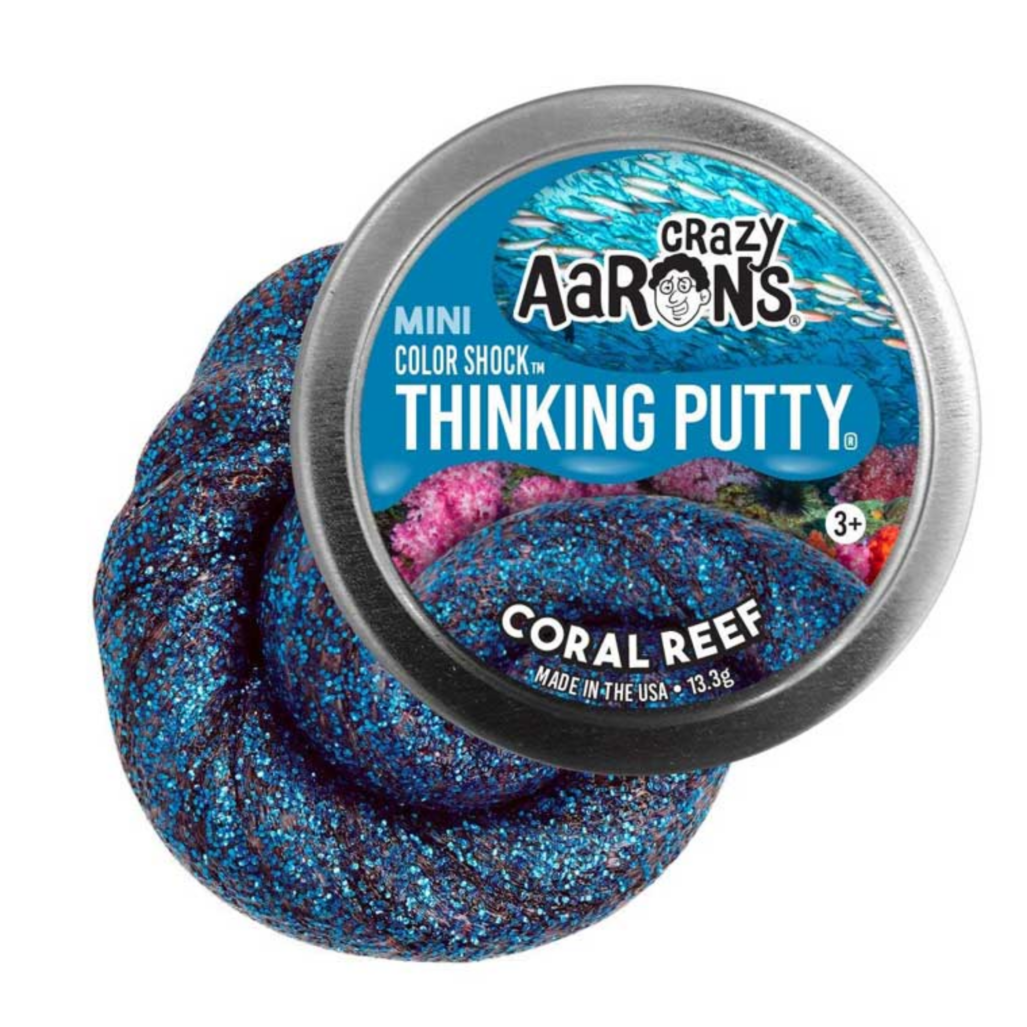 Crazy Aaron's Thinking Putty - Coral Reef 2" Tin