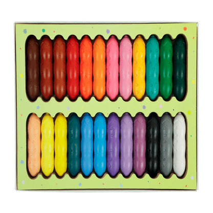 Haku Yoka Happy Pea Pod Crayons - 24 Pastel Colours