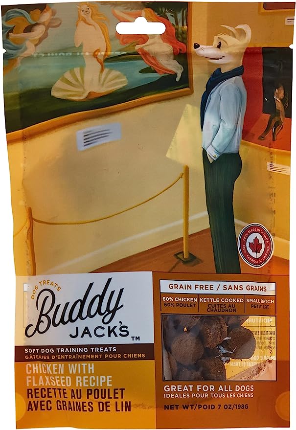 Buddy Jack's Soft Dog Training Treats Grain Free Chicken with Flaxseed Recipe 7oz / 198gm