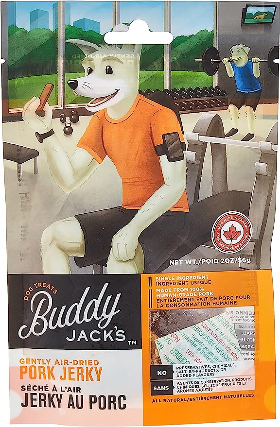 Buddy Jack's Air Dried Pork Jerky Dog Treats 2oz / 56gm