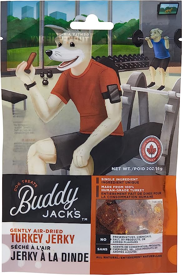 Buddy Jack's Air Dried Turkey Jerky Dog Treats 2oz / 56gm