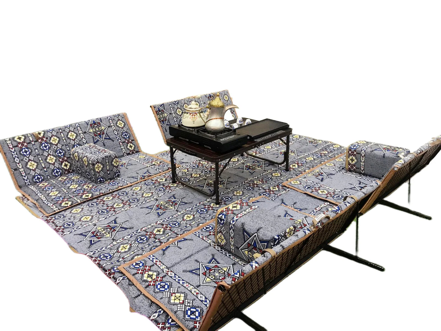 Arabic Folding Carpet Camping Desert Carpet with Pillow Tent Floor Mat Sets