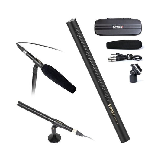 Synco Mic-D2 BK XLR Hypercardioid Shotgun Microphone – Black