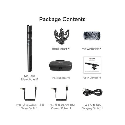 Synco Mic-D30 BK Camera Shotgun Microphone – Black