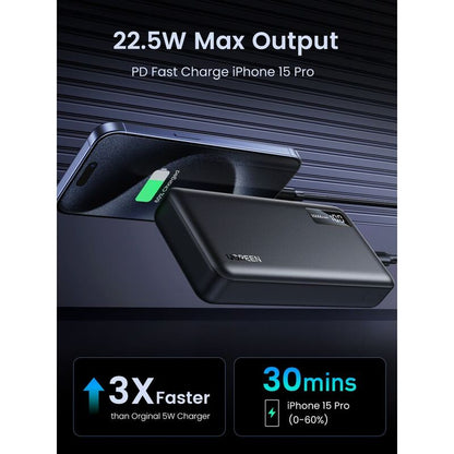 UGreen 20000mAh Two-Way Fast Charging Power Bank - Black