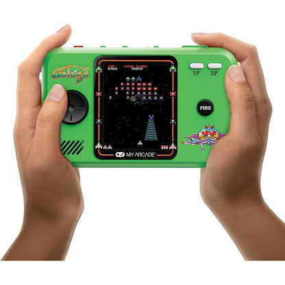 My Arcade Pocket Player Galaga Portable Gaming System (2 Games In 1) - Green & Black
