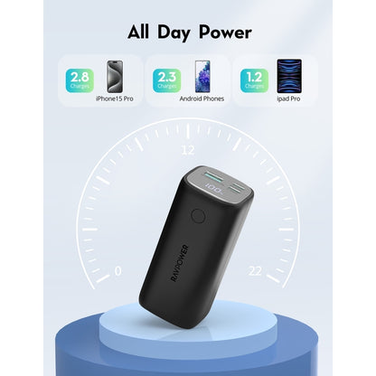 RavPower RP-Pb208 Mini 14000mAh PD 30W 3-Port Portable Power Bank Black Global Version - Black