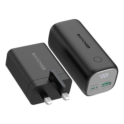 Ravpower RB-PB208 Super Pd Pioneer 10400mAh 30W 2-Port Power Bank + 65W Wall Charger Combo