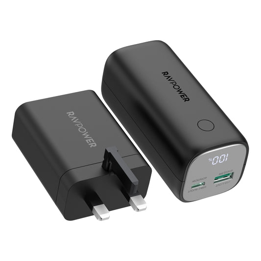 Ravpower RB-PB208 Super Pd Pioneer 10400mAh 30W 2-Port Power Bank + 65W Wall Charger Combo