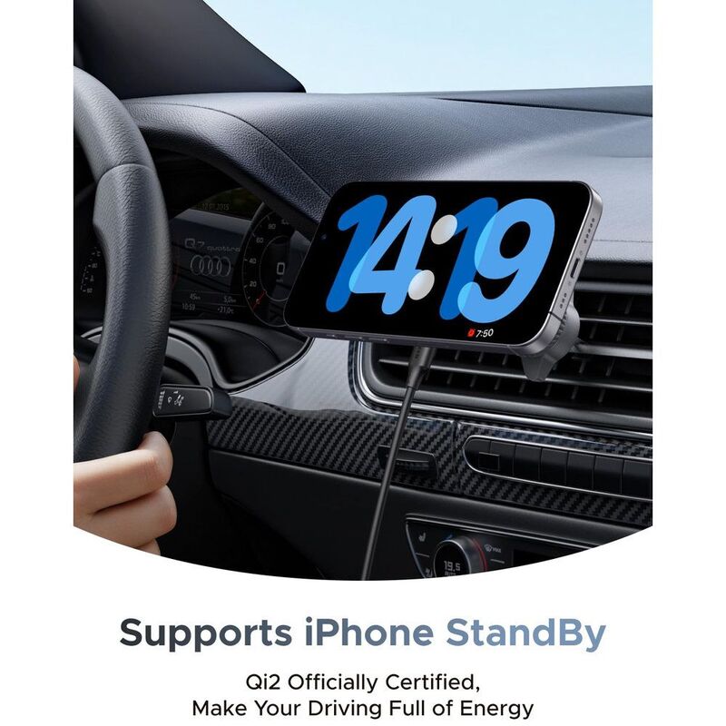 UGreen 25W Wireless Magflow Magnetic Car Charger - Space Grey