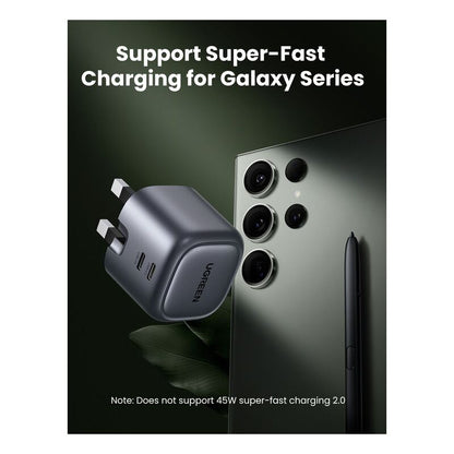 UGreen Nexode 45WPD GaN Foldable Fast Charger UK - Space Gray