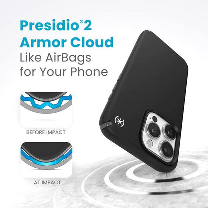 Speck Presidio2 Pro iPhone 15 Pro Max Case - Black/Slate Grey
