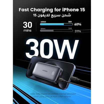 UGreen 10000mAh Two-Way Fast Charging Power Bank - Grey