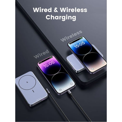 UGreen 10k mAh 15W PD 20W USB-C Port 22.5W QC 3.0 Magsafe Power Bank - Grey