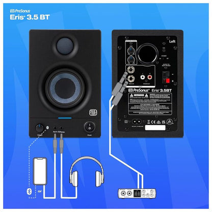 Presonus Eris E3.5BT Gen 2 - 3.5-Inch Powered Desktop Speakers - Black (Pair)